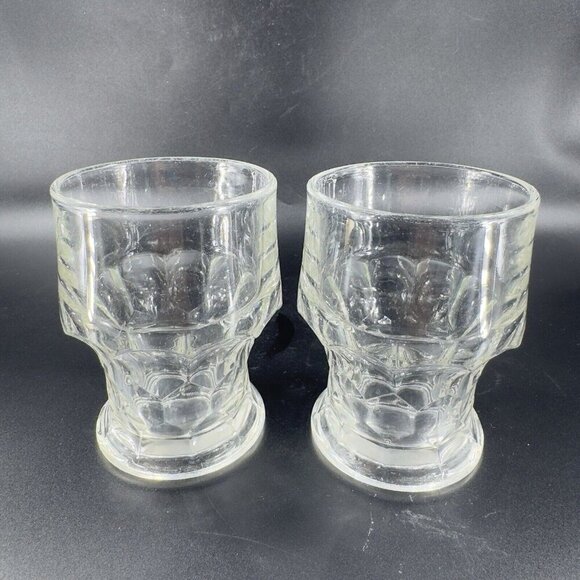 1960s Viking Glass Georgian Honeycomb Tumbler Clear Glasses Set 2 Vintage Glass - Picture 8 of 10